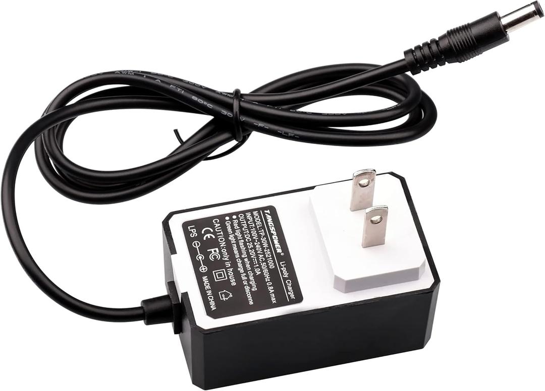 25.2V Charger Output 25.2V/1A 24Volt for 100-240V Input 22.2V Rechargeable 6S Lithium Battery Vacuum Cleaner