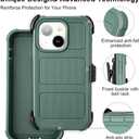 Defender Phone Case iPhone 13 Case with Belt Clip,for Shockproof iPhone 13 Case Rugged,2 Layers of Sturdy for iPhone13 Cases Heavy Duty,Military-Grade Cover for iPhone 13Case (Drak Green)