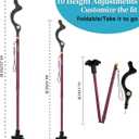 Walking Cane Foldable for Men & Women Seniors for Balance,Self Standing Folding Cane,Height Adjustable Anti-Slip Lightweight Alloy Walking Stick Collapsable for Travel Mobility Aid