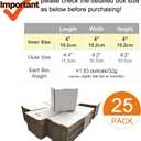 4x4x4'' Small Shipping Boxes, 25 Pack, Cardboard Corrugated Mailers for Business, White (LM444-25)
