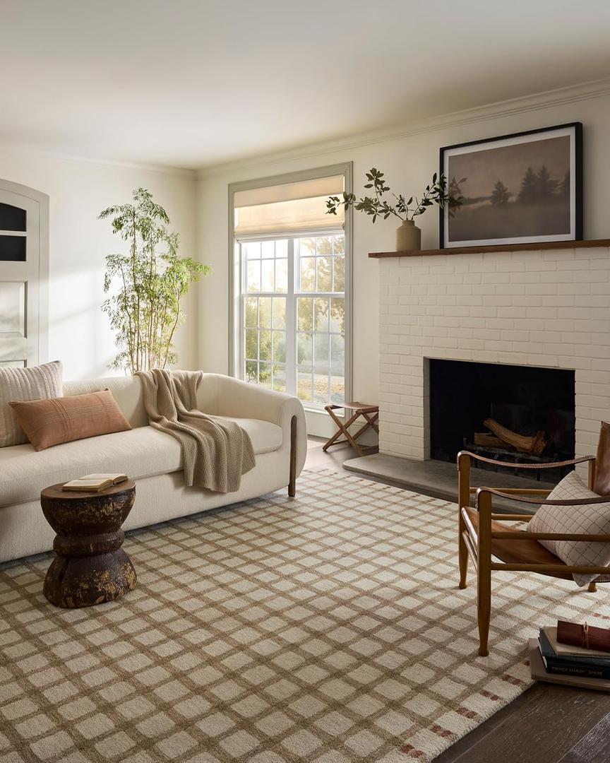 Loloi Magnolia Home by Joanna Gaines Waylon Collection WAY-02 Natural/Rust 9'-3" x 13' Area Rug