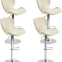 4 Pack Counter Height Bar Chairs Cover Velvet Swivel Bar Stools Slipcovers Stretchable Swivel Barstools Chair Covers with Back for Bar Home Kitchen Cafe Beige (Set of 4)