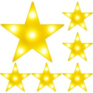 6 Pcs LED Stars Night Light Can Be Hung On The Wall Kids Room Room Light, Suitable for Birthday Party Holiday Decoration Baby Room Nursery Decoration (Star-6pcs)