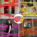 halloween caution tape Bulk warning tape 4 Pack 100 ft Halloween Fright Tape Ideal for Danger/Hazardous Areas, Zombie Parties, Indoor/Outdoor Yard Decor, and Haunted Houses party decorations supplies