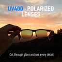 Smart Glasses, Open-Ear Audio Bluetooth Sunglasses | UV400 Polarized Lenses, Bluetooth 5.3, 8H Playtime | Adjustable Silicone Nose Pads, Hands-Free Call for Sports Driving Cycling | Men & Women