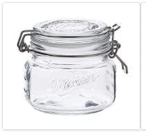 Mason Craft & More Airtight Kitchen Food Storage Clear Glass Clamp Jars, 16.9 Ounce (0.5 Liter) Short Mini Clamp Jar (17OZ MINI SHORT JAR PACK OF 1)