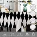 Swono Diamond Rectangle Tablecloth Geometric Black White Diamond Pattern Table Cloth Dining Table Cover for Home Kitchen Restaurant Party Buffet Picnic, 52x70 Inch