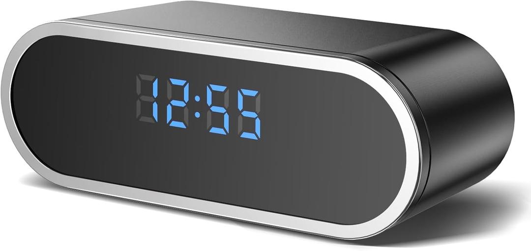 Wireless WiFi Security Camera, Nanny Cam for Home, Indoor Camera with Clock with App Control, AI Motion Detection, Loop Recording, Night Vision, Local & Cloud Storage, Easy to Use
