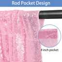 Hahuho Pink Sequin Backdrop Curtain, 2PCS 2FTx8FT Glitter Backdrop Curtain for Parties, Christmas, Wedding, Banquet Decoration2 Panels, 2FT x 8FT, Pink