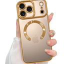 ZIYE Magnetic Case Made for iPhone 17 Pro 6.3 Inch [Compatible with MagSafe] Soft TPU Slim Phone Cover Anti-Scratch Drop Protection Clear Phone Case for Women Men, Desert Titanium