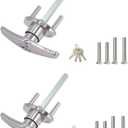 Garage Door Lock T-Handle Locks Latch Replacement Parts with 4 Keys, Mounting Hardware Included, Fit 1-3/8" to 2" Thick Doors, T-Handles Locking Set for Garage Door - 2pack