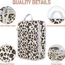 4 Set Compression Packing Cubes For Travel Bags Organizer For Luggage Suitcase Organizer, Compression Bags For Travel Accessories Luggage Storage Set (4 Pcs, Brown Leopard)