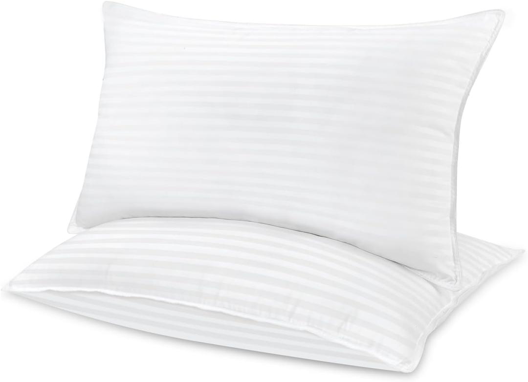 kingrest 100% Cotton Kids Size Bed Pillows for Sleeping, Set of 2,Soft and Supportive with Microfiber Filled, Hotel Collection, Cooling Pillows White