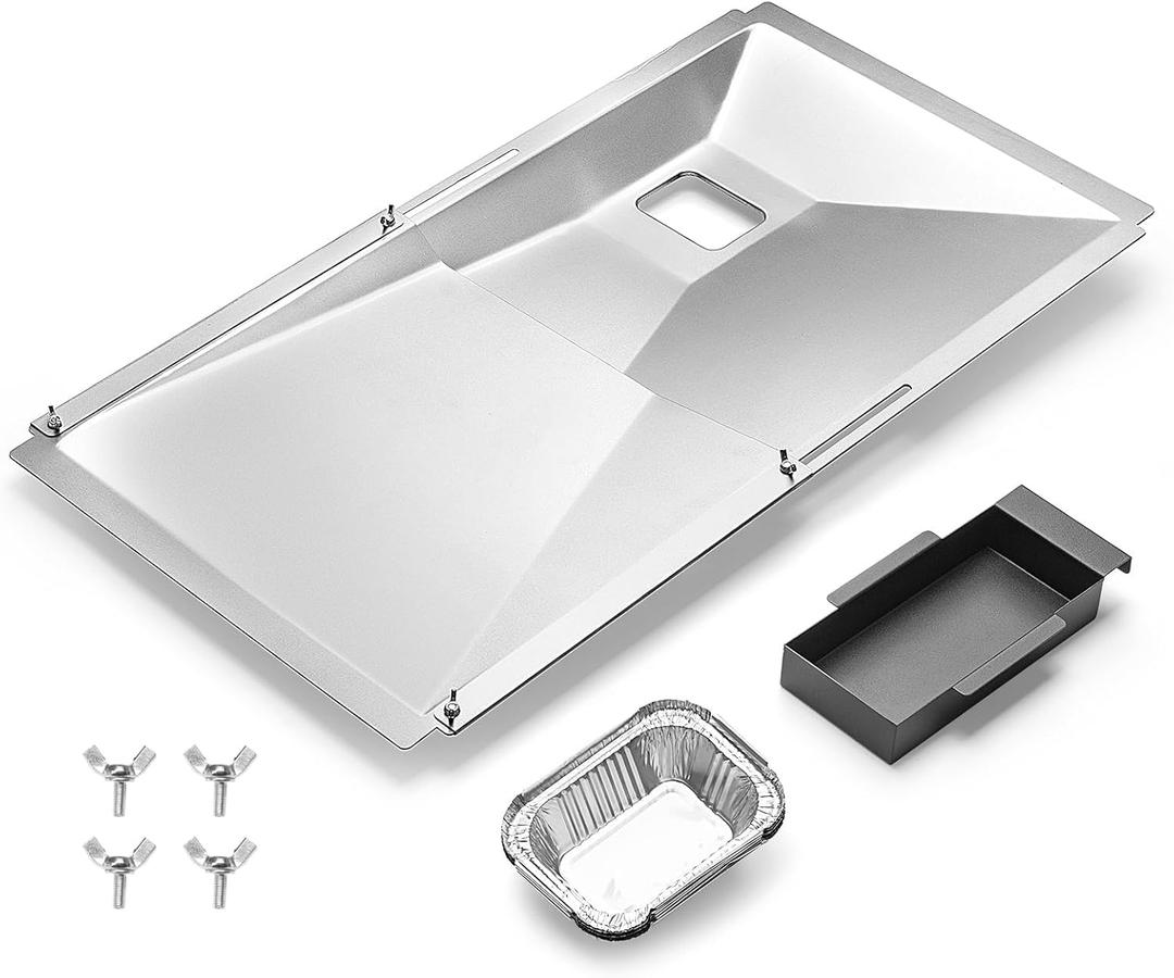 Drip Pan fits Nexgrill Parts, Adjustable with Drip Tray Suitable for Dyna Glo, Kenmore BHG, Grill Master, Backyard, Universal Drip Tray for 3/4/5 Burner,Grease Tray for Charbroil Expert Gas Grill