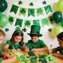 24 Pcs St. Patrick's Day Easter Ballpoint Pens with Blessing Cards Bunny Carrot Retractable Black Ink Pens Saint Patrick's Day Easter Cards for Office Party Favors