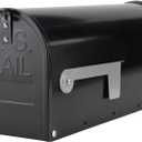 Black Post-Mount Mailboxes for Outside, RAINHOL Metal Mailbox, Galvanized Steel Outside Mail Boxes, Medium Capacity, 19 x 8.7 x 6.7 Inches