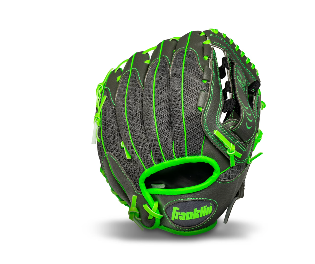 Franklin Sports Shok Sorb Kids Teeball Glove, 10.5 in, Lime Green, Right Hand Throw