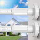2Pcs Extra Long Tension Curtain Rod 41-166 Inch White One-Click Heavy Duty