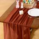 Socomi Terracotta Cheesecloth Table Runner Easter Spring Gauze 120 Inch Rustic Boho Cheese Cloth Runner for Wedding Party Baby Bridal Shower Centerpiece Decoration Holiday Home Decorations (10ft x 1pc)