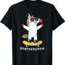 Magic Unicorn Brothercorn Family Brother T-Shirt (Small, Black)