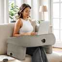 cjc Reading Pillow for Gaming, Gaming Pillow, Hight Adjustable Lap Desk Pillow for Reading, Working, Crocheting or Sitting in Bed Floor Sofa (Grey)