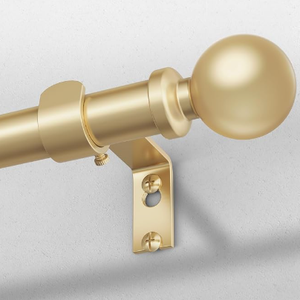 Wolistsa Gold Curtain Rod, 1 Inch Adjustable Heavy Duty Curtain Rods for Windows 30 to 56 Inch, Decorative Modern Window Treatment Rods, Telescopic Splicing Metal Drapery Pole, Easy Installation