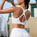 RUNNING GIRL Adjustable Straps High Impact Sports Bra for Women,High Support Workout Sports Bras with Sewn in Pads (White, M)