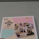 TuKIIE DIY Miniature Dollhouse Kit with Furniture, 1:24 Scale Creative Room Mini Wooden Doll House Accessories Plus Dust Proof & Music Movement for Kids Teens Adults(Satisfied Time)