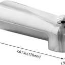 SENTO Slip On Silver Universal Bathroom Tub Spout with Diverter, Durable Heavy Duty Metal Bathtub Faucet with Shower Diverter - 7 Inches 1/2" Copper Pipe, Polished Chrome