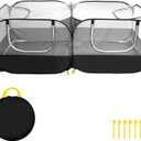 Collapsible Small Animal Playpen, Pet Cage Tent Large Chicken Run Coop with Detachable Bottom Breathable Transparent Mesh Walls, Foldable Pet Enclosure for Puppy Kitten Rabbits Indoor Outdoor playpen (Black)