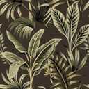 WESTICK Black Green Peel and Stick Wallpaper Floral Contact Paper for Walls Vintage Botanical Wallpaper for Bathroom Bedroom Living Room Accent Wall Removable Tropical Wallpapers Roll 17.5"x100"