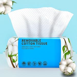 Disposable Face Towel 100 Count, Soft Cotton Clean Skin Face Towels, Dry Wipes Cotton Facial Towels Wash Cloths Tissue Thickened, Disposable Face Towelettes for Cleansing, Makeup Remover and Skincare