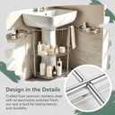 2027 New Pedestal Sink Organizer, 2-Tier Freestanding Stainless Steel Rack, Standard