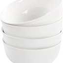 Pasta Bowls 37 oz, Ceramic Large Salad Bowls,Soup Bowls Set of 4, Embossed Serving Bowls for Entertaining, Wide Shallow Dinner Bowls for Spaghetti -Microwave,Dishwasher,Oven Safe 7 Inch