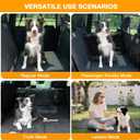 Dog Car Seat Cover for Back Seat, Hard Bottom Back Seat Extender for Dogs, Waterproof Car Hammock, Backseat Bed and Car Seat Protector, Nonslip Fit for Cars, SUVs, Trucks, 52 x 25 in, Black