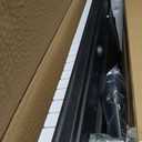 61 Key Portable Electronic Keyboard Piano w/Lighted Full Size Keys, LCD, Headphones, X-Stand, Stool, Music Rest, Microphone, Note Stickers, Built-In Speakers,3 Teaching Modes