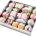 80PCS Pastel Christmas Ornaments Set, Assorted Colorful Candy Cake Giftbox Christmas Balls Ornaments, Shatterproof Xmas Baubles Hanging Decorations for Christmas Tree/Party/Holiday (Style 1)