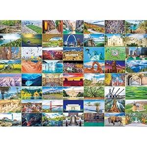 BenBen 1000 Piece Puzzle for Adults, Iconic America, Jigsaw Puzzles with Letters on Back, Challenging Puzzle for Game Night Home Décor