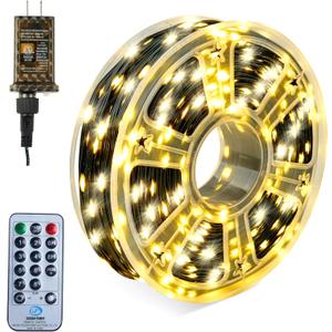 Joiedomi 1200 LED Christmas Lights Outdoor, 394 FT Warm White Christmas Tree Lights with 8 Modes Timer, PVC Green Wire String Lights with Reel for Indoor Outdoor Holiday Xmas Eve Night Decorations