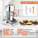 1000g Electric Grain Mill 36000r/min High-speed Grain Mill 2600W Superfine Powder Grinder Dry Grinder Machine 270 swingable Dry Material Grinding Machine 304 Stainless Steel herb grinder