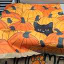 AVOIN colorlife Fall Garden Flag 12x18 Inch Double Sided Outside, Black Cat Autumn Welcome Pumpkins Seasonal Yard Outdoor Flag