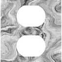 Beautiful Grey Marble Texture Simple Abstract Print Outlet Covers 1 Gang Duplex Light Switch Cover Decorative Switch Plates Electrical Receptacle Faceplate Wall Plate for Bathroom Kitchen Decor