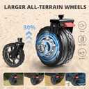 220L Collapsible Wagon with Big Wheels - Heavy Duty Utility Foldable Cart, All-Terrain Wheel & Drink Holders Portable Grocery Carts for Outdoor, Travel, Camping, Beach, Garden,Fishing (83x1 inches, Black)