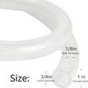 3/4" ID  25 ft High Pressure Braided Clear PVC Tubing,Flexible Resistant Vinyl Hose,Heavy Duty Reinforced Vinyl Hose Tubing,with 2 Clamps