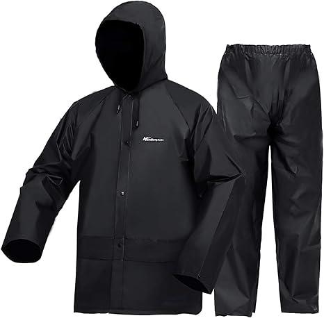 Rain Suits for Men Ultra-Lite Waterproof Protective Rain coats Rain Gear Workwear Fits Men Women
 (Small, Black)
