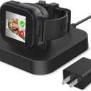 Charging Stand Compatible with Cosmo JrTrack 5/4/3 Smartwatch, Magnetic Fast Charging Dock Station Charger for Cosmo Watch, 4.92Ft Replacement Charger Cable Cord for Kids Smartwatch, Wall Adapter (Black)