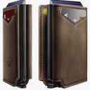 BULLIANT Men Wallet Leather Wallet Card Holders Money Clip for Men 10Cards-Magnetic Flip on Metal Case