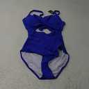 Eomenie Women's One Piece Swimsuits Tummy Control Cutout High Waisted Bathing Suit Wrap Tie Back 1 Piece Swimsuit (Medium, Royal Blue)