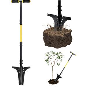 Jardineer Garden Shovels for Digging with Long Handle, Root Shovel for Cutting Roots with Comfortable Grip