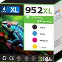952XL Ink Cartridges Replacements for HP 952 Ink Cartridges Combo Pack (4 Pack), Compatible with HP OfficeJet Pro 7740 8710 8715 8720 8725 8730 Printers, 952 Black and 952 Color (Cyan Magenta Yellow)